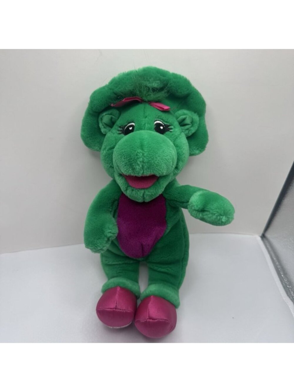 VTG Lyons Baby Bop Singing Plush 11" Barney Dinosaur Sings “Little Red Wagon”